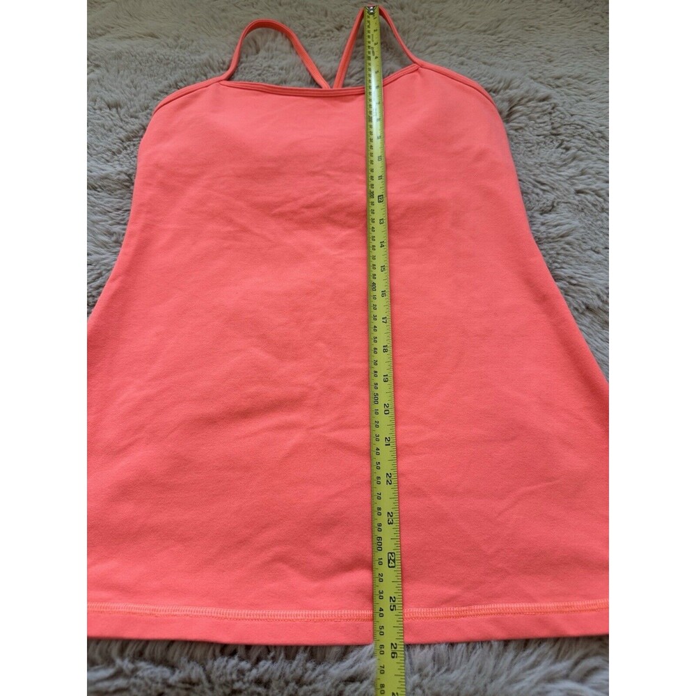 Lululemon Women’s Orange Racerback Tank Top Sz 8 Padded EUC Gym Running Outdoor - Picture 10 of 10